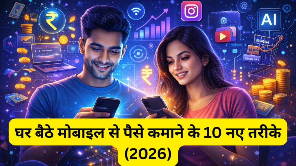 घर बैठे मोबाइल से पैसे कमाने के 10 नए तरीके (2026)